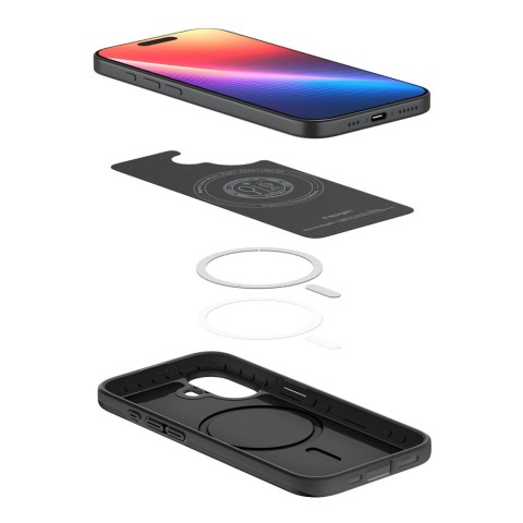 
„iPhone 17“ plonas „MagSafe“ galinis dėklas – juodas
