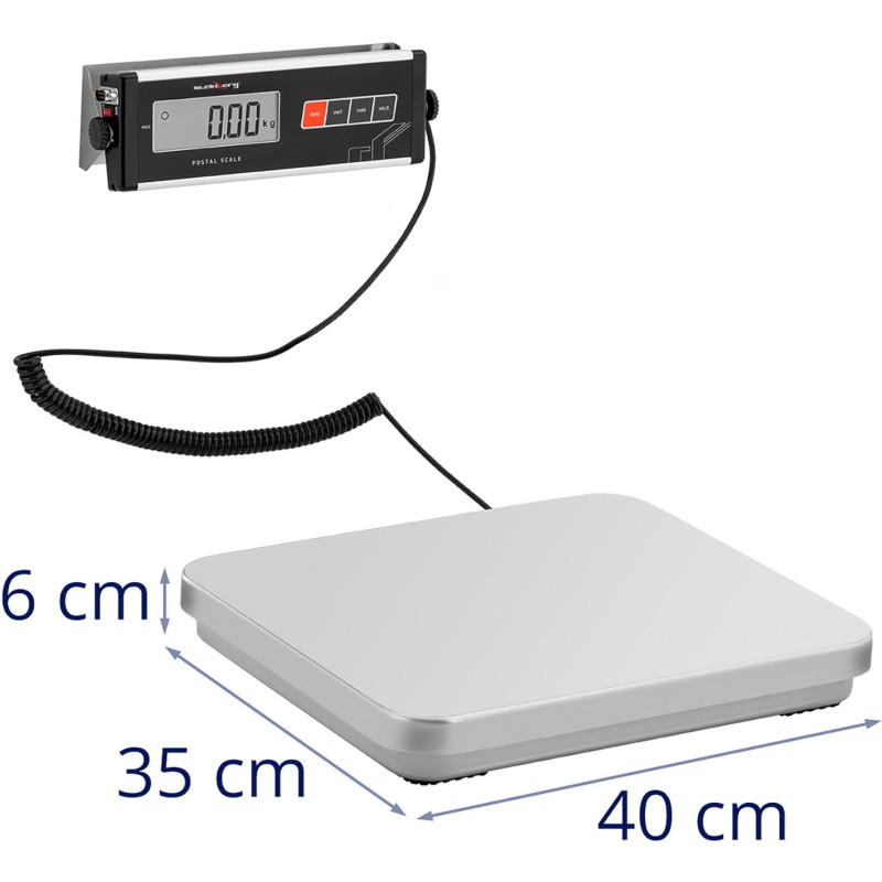 Platforminės pašto svarstyklės laiškų siuntiniams su išoriniu LCD 35,5 x 40,5 60 kg/ 0,02 kg