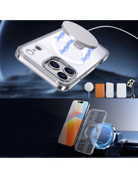 
„Samsung Galaxy S25 FE“ apsauginis dėklas su „Hybrid Armor X MagSafe“ stovu – skaidrus
