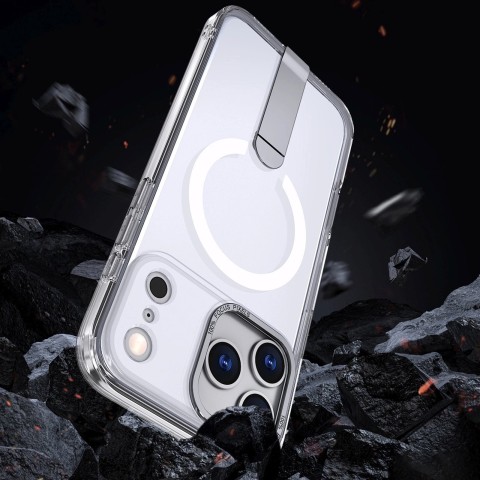 
„Samsung Galaxy S25 FE“ apsauginis dėklas su „Hybrid Armor X MagSafe“ stovu – skaidrus
