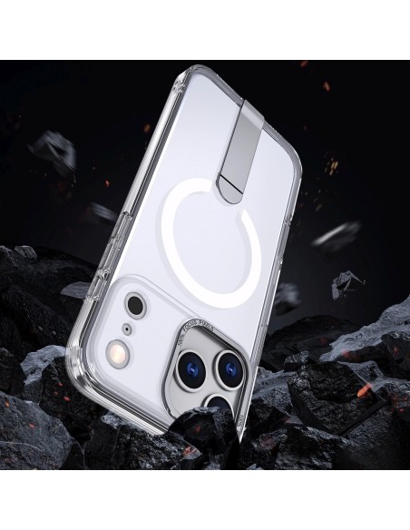 
„Samsung Galaxy S25 FE“ apsauginis dėklas su „Hybrid Armor X MagSafe“ stovu – skaidrus
