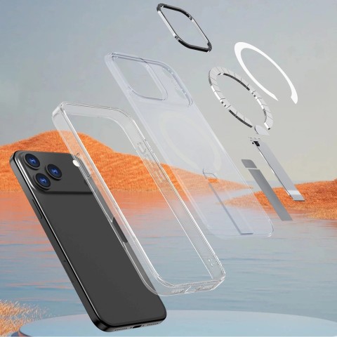 
„Samsung Galaxy S25 FE“ apsauginis dėklas su „Hybrid Armor X MagSafe“ stovu – skaidrus
