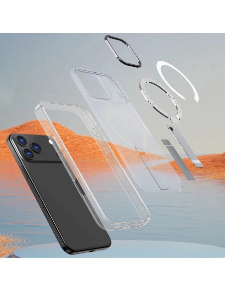 
„Samsung Galaxy S25 FE“ apsauginis dėklas su „Hybrid Armor X MagSafe“ stovu – skaidrus
