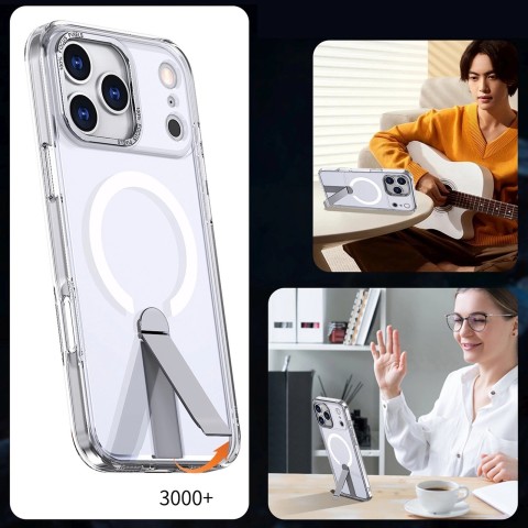 
„Samsung Galaxy S25 FE“ apsauginis dėklas su „Hybrid Armor X MagSafe“ stovu – skaidrus
