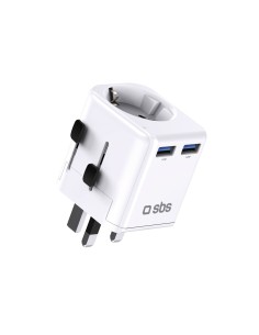 
JK, JAV, Australija, Azija, ES, USB-A kelioninis maitinimo adapteris – baltas
