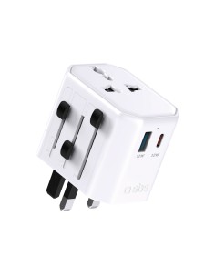 
Universalus kelioninis maitinimo adapteris USB-C USB-A ES JK JAV AUS – baltas
