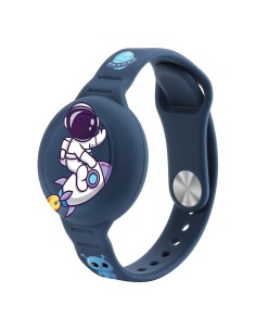 
Silikoninė apyrankė, skirta „AirTag“ lokatoriui ant riešo vaikui - tamsiai mėlyna, astronautinė
