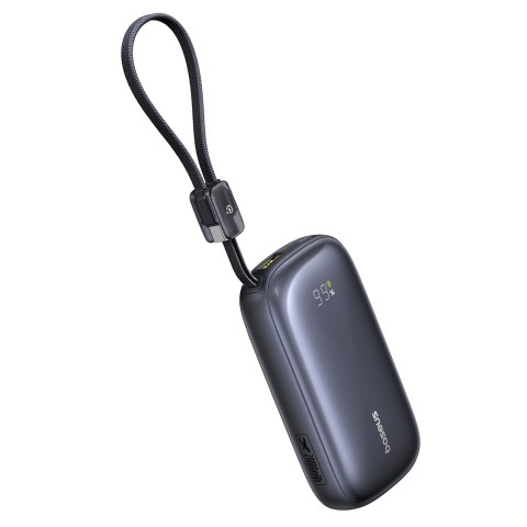 
20000mAh 22,5W išorinė baterija su ekranu ir laidu „EnerFill FC21 Qpow 3 Ultra“ - juoda
