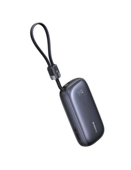 
20000mAh 22,5W išorinė baterija su ekranu ir laidu „EnerFill FC21 Qpow 3 Ultra“ - juoda
