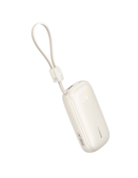 
20000mAh 22.5W išorinė baterija su ekranu ir laidu „EnerFill FC21 Qpow 3 Ultra“ - smėlio spalvos
