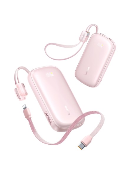 
20000mAh 22,5W išorinė baterija su ekranu ir laidu „EnerFill FC21 Qpow 3 Ultra“ - rožinė
