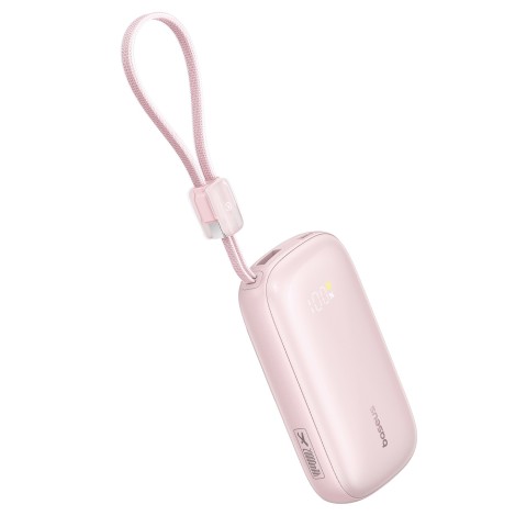 
20000mAh 22,5W išorinė baterija su ekranu ir laidu „EnerFill FC21 Qpow 3 Ultra“ - rožinė
