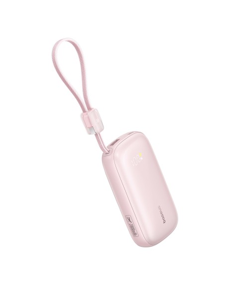 
20000mAh 22,5W išorinė baterija su ekranu ir laidu „EnerFill FC21 Qpow 3 Ultra“ - rožinė
