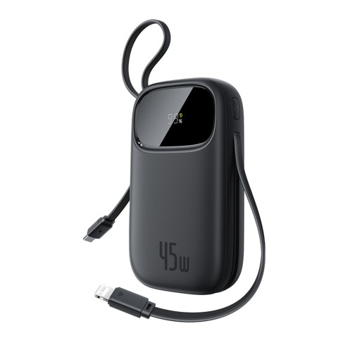 
„EnerFill FC31“ 20000mAh 45W išorinė baterija su ekranu ir USB-C „Lightning“ laidu – juoda
