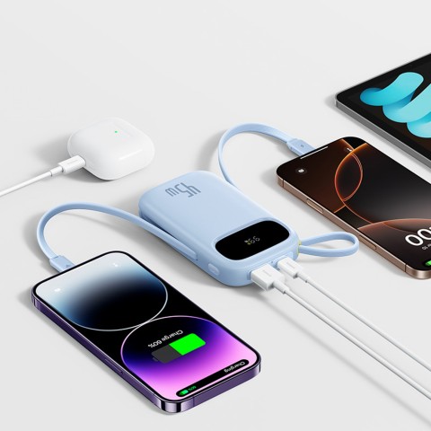 
„EnerFill FC31“ 20000mAh 45W nešiojama baterija su ekranu ir USB-C „Lightning“ laidu – mėlyna
