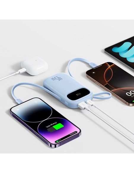 
„EnerFill FC31“ 20000mAh 45W nešiojama baterija su ekranu ir USB-C „Lightning“ laidu – mėlyna
