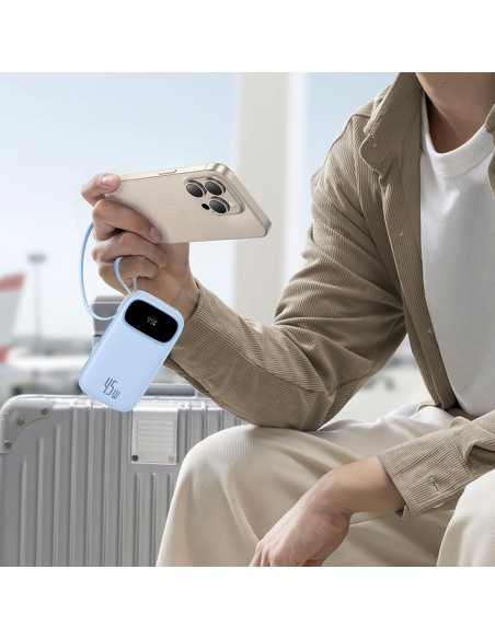 
„EnerFill FC31“ 20000mAh 45W nešiojama baterija su ekranu ir USB-C „Lightning“ laidu – mėlyna
