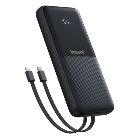 
10000mAh 22,5W išorinė baterija su ekranu, USB-C laidais, „iPhone Lightning Lipow“ – juoda
