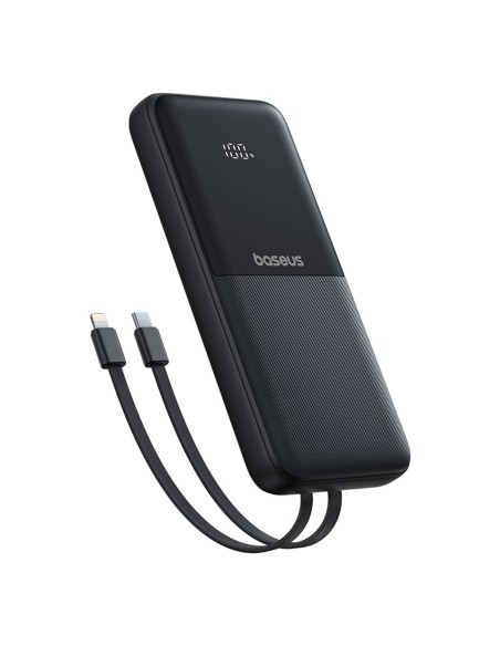 
10000mAh 22,5W išorinė baterija su ekranu, USB-C laidais, „iPhone Lightning Lipow“ – juoda
