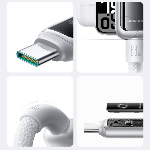 
Pintinis kabelis USB-A - USB-C 66W 1.2m - baltas
