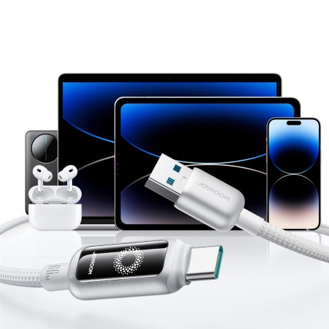 
Pintinis kabelis USB-A - USB-C 66W 1.2m - baltas
