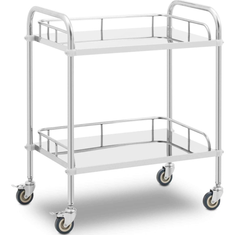 Laboratorinis vežimėlis STEEL 2 lentynos 2 rankenos 71 x 42 x 86 cm