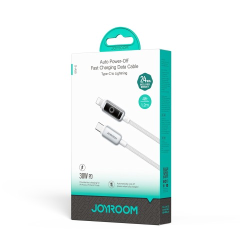 
USB-C – iPhone Lightning 30W laidas 1,2 m – baltas
