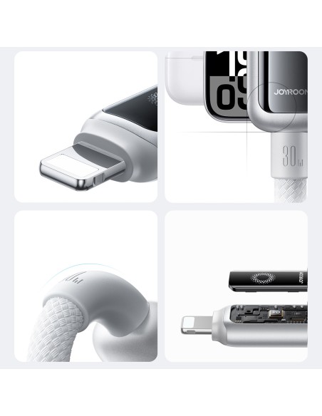 
USB-C – iPhone Lightning 30W laidas 1,2 m – baltas
