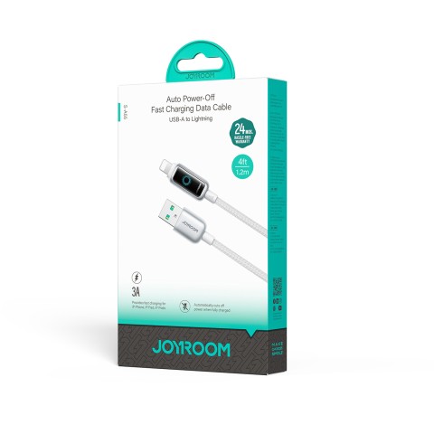 
USB-A - iPhone Lightning 3A laidas 1.2m - baltas
