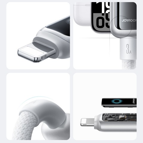 
USB-A - iPhone Lightning 3A laidas 1.2m - baltas
