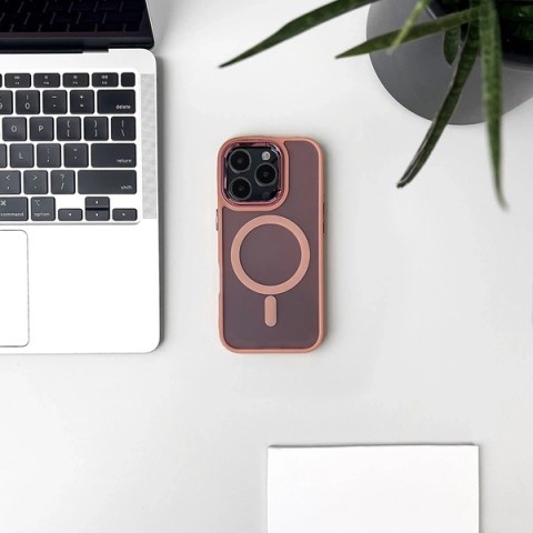 
„Samsung Galaxy S25 Edge MagSafe“ blizgučių dėklas – rožinis
