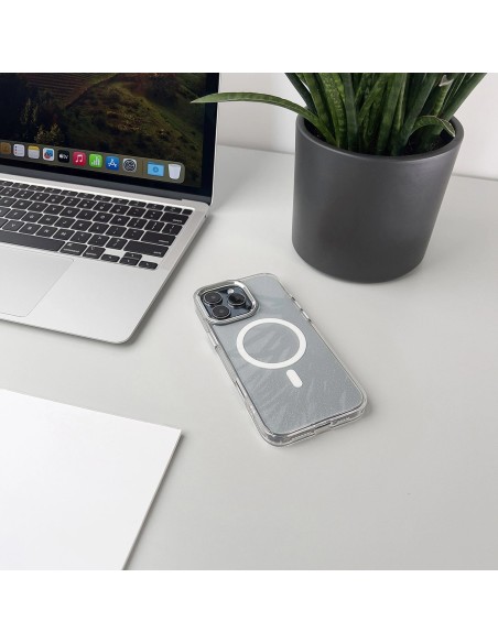 
„Samsung Galaxy S25 Edge MagSafe“ blizgučių dėklas – baltas

