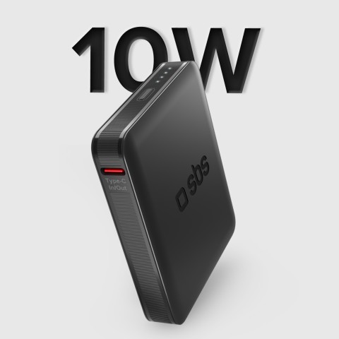 
5000 mAh nešiojamas akumuliatorius su USB-C nanotubu – juodas
