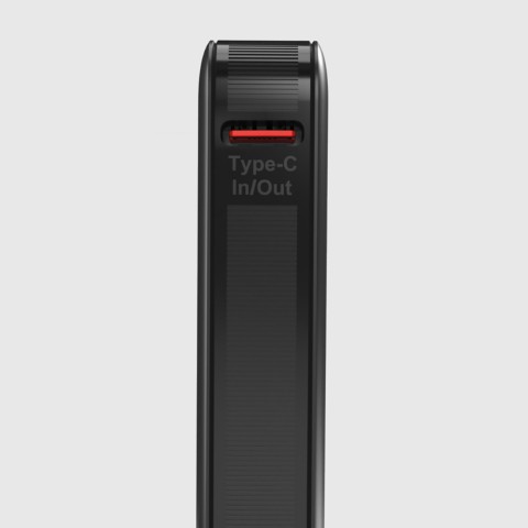 
5000 mAh nešiojamas akumuliatorius su USB-C nanotubu – juodas
