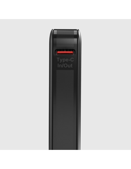 
5000 mAh nešiojamas akumuliatorius su USB-C nanotubu – juodas
