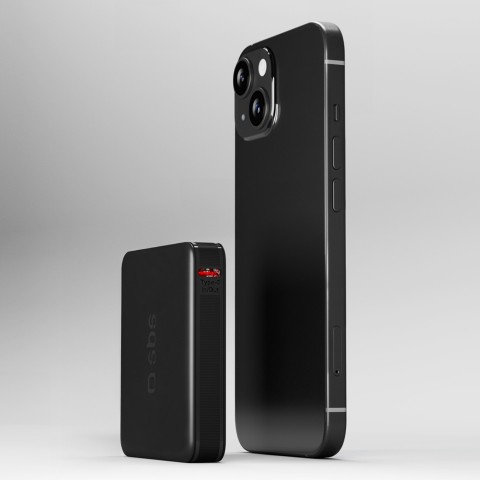 
5000 mAh nešiojamas akumuliatorius su USB-C nanotubu – juodas
