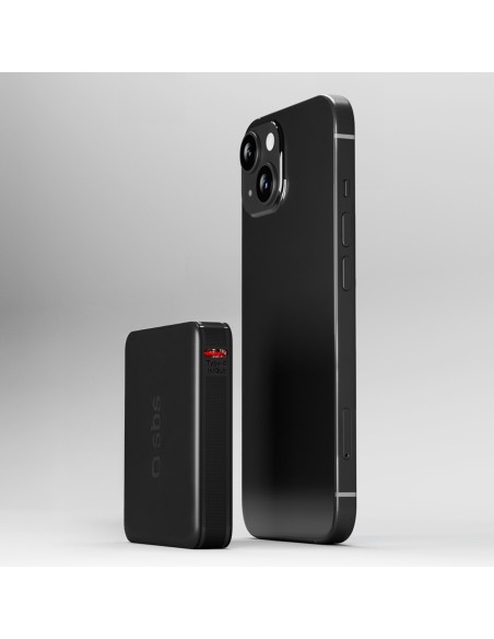
5000 mAh nešiojamas akumuliatorius su USB-C nanotubu – juodas

