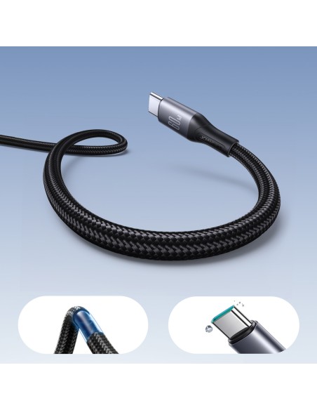 
S-A28 pintas USB-C laidas 60W 2m - juodas
