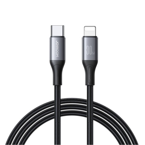 
S-A28 pintas laidas USB-C - Lightning 30W 1m - juodas
