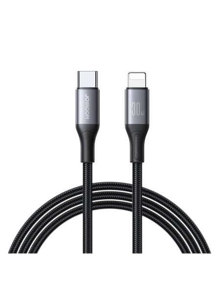 
S-A28 pintas laidas USB-C - Lightning 30W 1m - juodas
