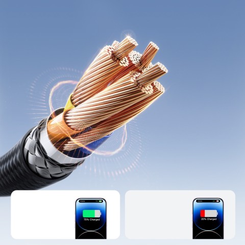 
S-A28 pintas laidas USB-C - Lightning 30W 1m - juodas
