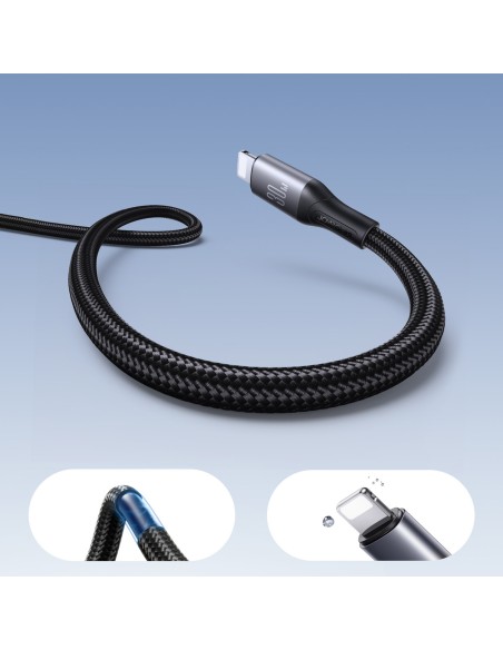 
S-A28 pintas laidas USB-C - Lightning 30W 1m - juodas

