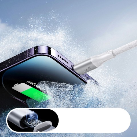 
S-A28 pintas laidas USB-A - Lightning 3A 1 m - baltas
