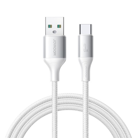 
S-A28 pintas kabelis USB-A - USB-C 3A 1m - baltas
