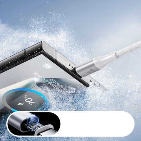 
S-A28 pintas kabelis USB-A - USB-C 3A 1m - baltas
