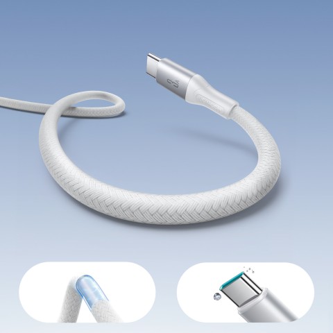 
S-A28 pintas kabelis USB-A - USB-C 3A 1m - baltas
