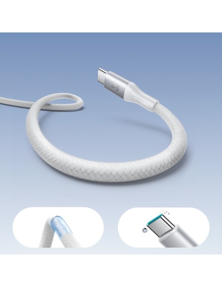 
S-A28 pintas kabelis USB-A - USB-C 3A 1m - baltas
