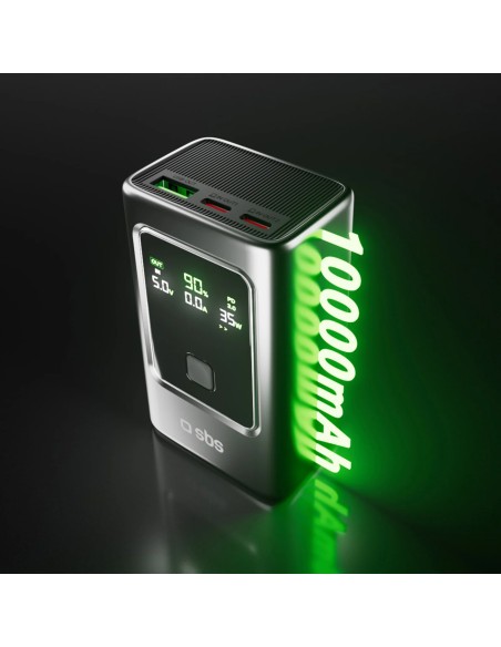 
Išorinė baterija su 10000mAh PD 35W LCD ekranu - pilka
