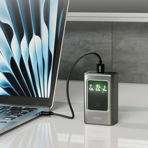 
Išorinė baterija su 10000mAh PD 35W LCD ekranu - pilka
