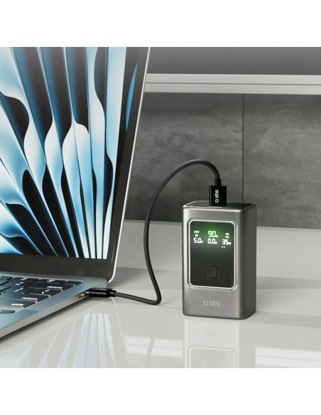 
Išorinė baterija su 10000mAh PD 35W LCD ekranu - pilka
